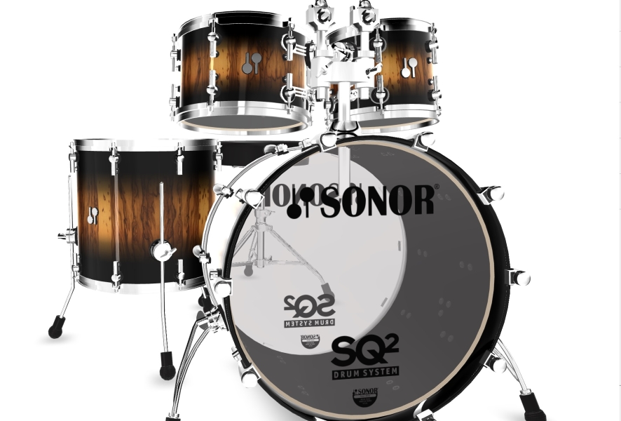 Sonor SQ2 4 Pce Drum Kit, Shell Pack, African Marble, Violet Burst 1051306-2 
